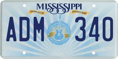 MS license plate ADM340