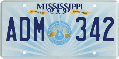 MS license plate ADM342