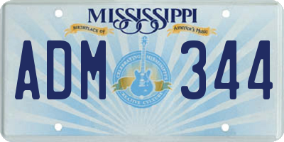 MS license plate ADM344
