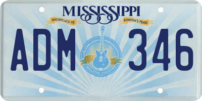 MS license plate ADM346