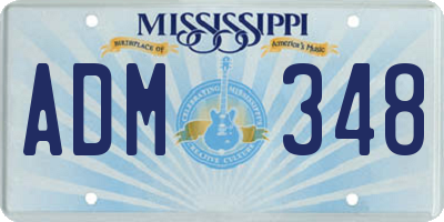 MS license plate ADM348