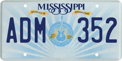 MS license plate ADM352