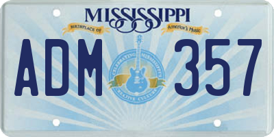MS license plate ADM357