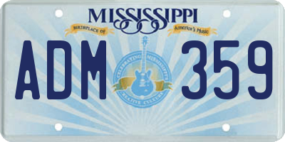 MS license plate ADM359