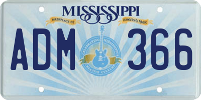 MS license plate ADM366