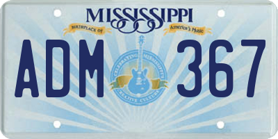 MS license plate ADM367
