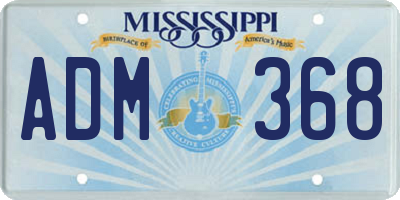MS license plate ADM368
