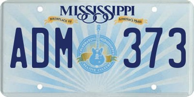 MS license plate ADM373