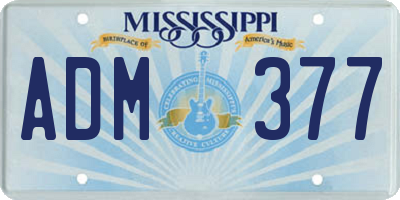 MS license plate ADM377