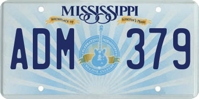 MS license plate ADM379