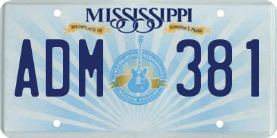 MS license plate ADM381