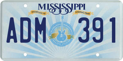 MS license plate ADM391
