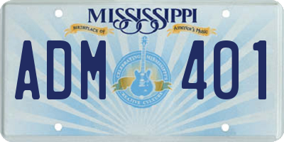 MS license plate ADM401
