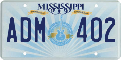 MS license plate ADM402