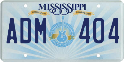 MS license plate ADM404