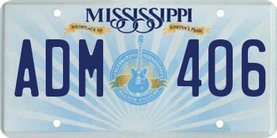 MS license plate ADM406