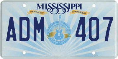 MS license plate ADM407