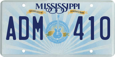 MS license plate ADM410