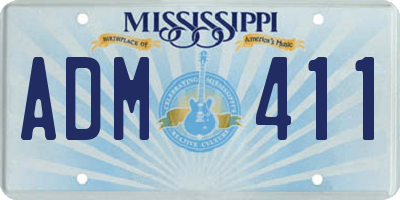MS license plate ADM411