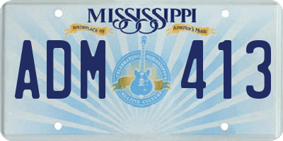 MS license plate ADM413