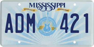 MS license plate ADM421