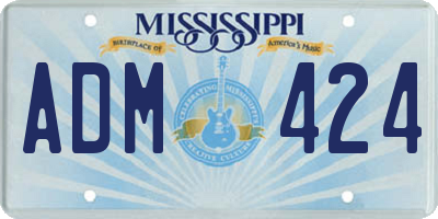 MS license plate ADM424