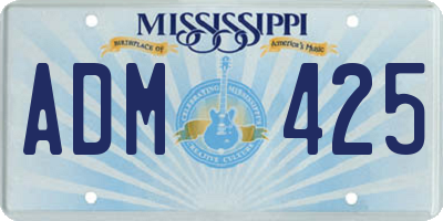 MS license plate ADM425