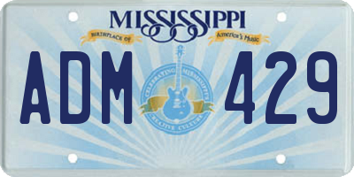 MS license plate ADM429