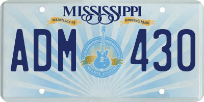 MS license plate ADM430