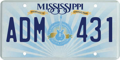 MS license plate ADM431