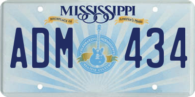 MS license plate ADM434