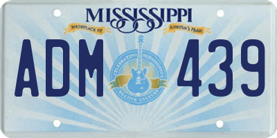 MS license plate ADM439