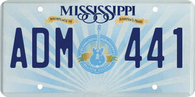 MS license plate ADM441