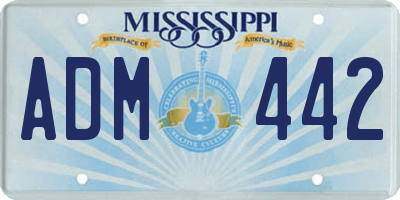 MS license plate ADM442