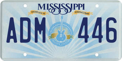 MS license plate ADM446