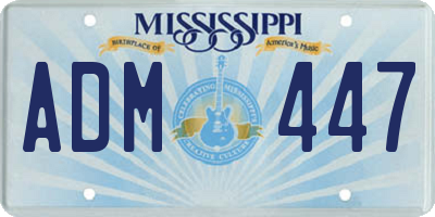 MS license plate ADM447