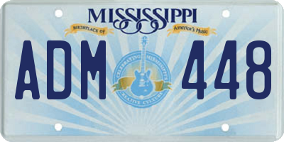 MS license plate ADM448
