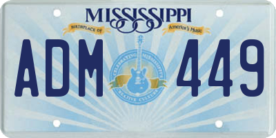 MS license plate ADM449