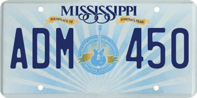 MS license plate ADM450