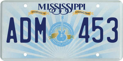 MS license plate ADM453