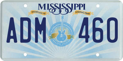 MS license plate ADM460