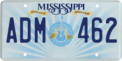 MS license plate ADM462