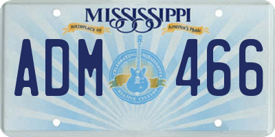 MS license plate ADM466