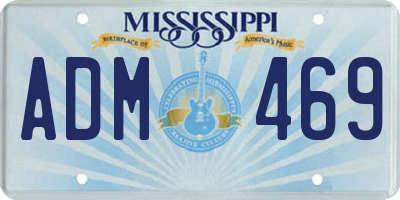MS license plate ADM469