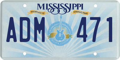 MS license plate ADM471