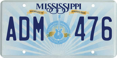MS license plate ADM476