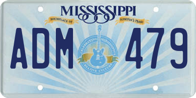 MS license plate ADM479