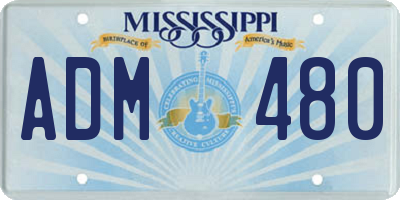 MS license plate ADM480