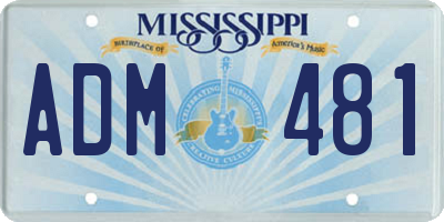 MS license plate ADM481