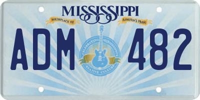 MS license plate ADM482